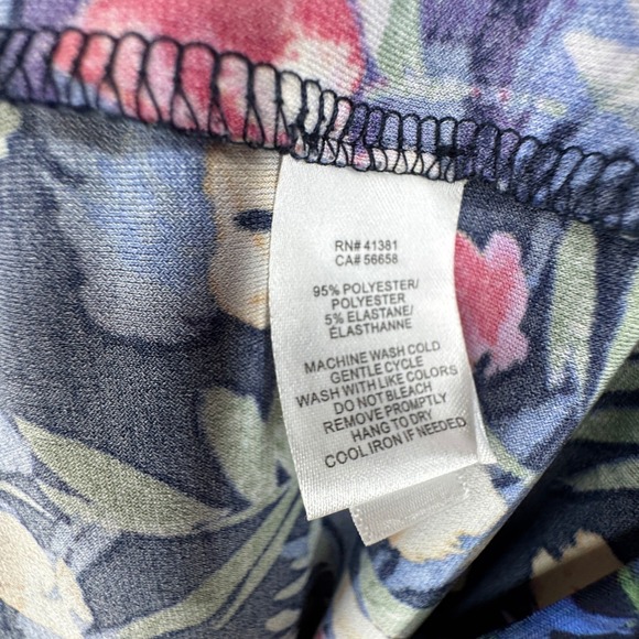 Lauren‎ Ralph Womens Floral Babydoll Dress Size 4 Jersey Colorful Stretch Fitted - Picture 6 of 8
